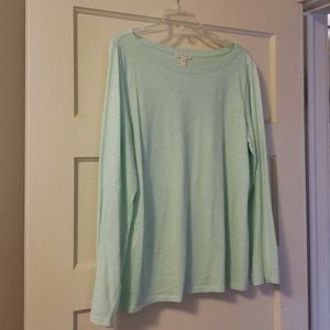 Eileen Fisher long sleeve top, mint color